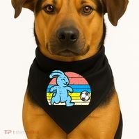 Easter Bunny Playing Soccer Retro Football USA-Made Doggie Bandana thumb 1