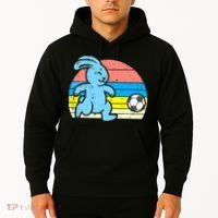 Easter Bunny Playing Soccer Retro Football Hoodie thumb 2