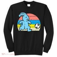 Easter Bunny Playing Soccer Retro Football Sweatshirt thumb 0