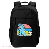 Easter Bunny Playing Soccer Retro Football Backpack thumb 0