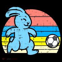 Easter Bunny Playing Soccer Retro Football Women's Hoodie thumb 2