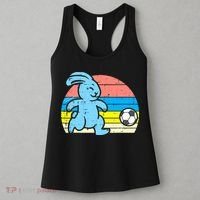 Easter Bunny Playing Soccer Retro Football Women's Tank Top thumb 3