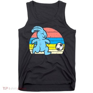 Easter Bunny Playing Soccer Retro Football Tank Top