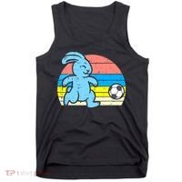 Easter Bunny Playing Soccer Retro Football Tank Top thumb 0