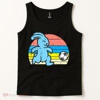 Easter Bunny Playing Soccer Retro Football Tank Top thumb 2