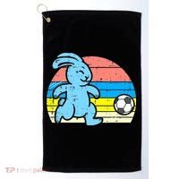 Easter Bunny Playing Soccer Retro Football Golf Towel thumb 0