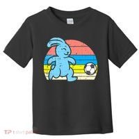 Easter Bunny Playing Soccer Retro Football Toddler T-Shirt thumb 0