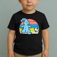 Easter Bunny Playing Soccer Retro Football Toddler T-Shirt thumb 2
