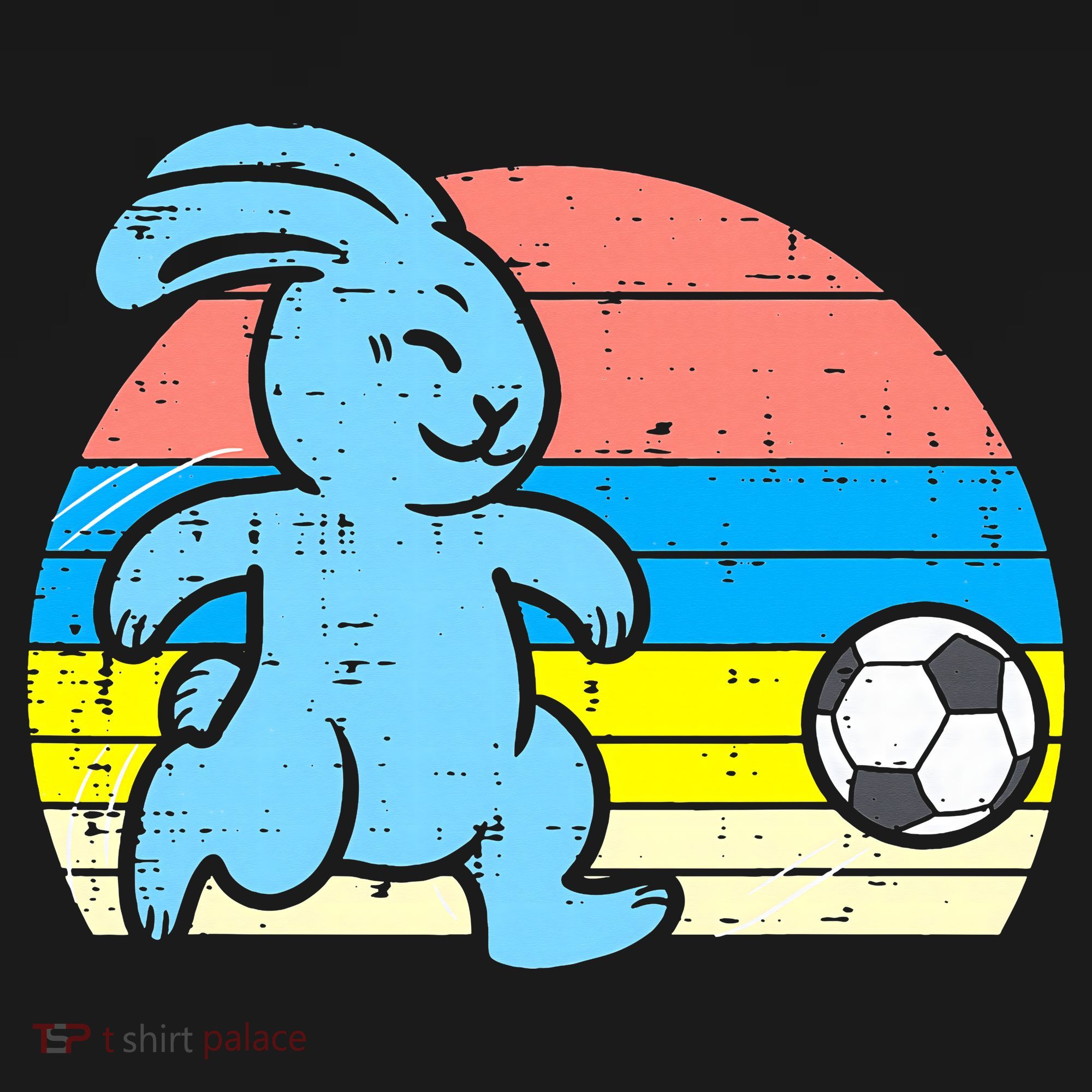 Easter Bunny Playing Soccer Retro Football Toddler T-Shirt