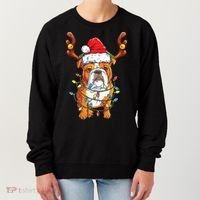 English Bulldog Reindeer Funny Christmas Essential Women's Sweatshirt thumb 0