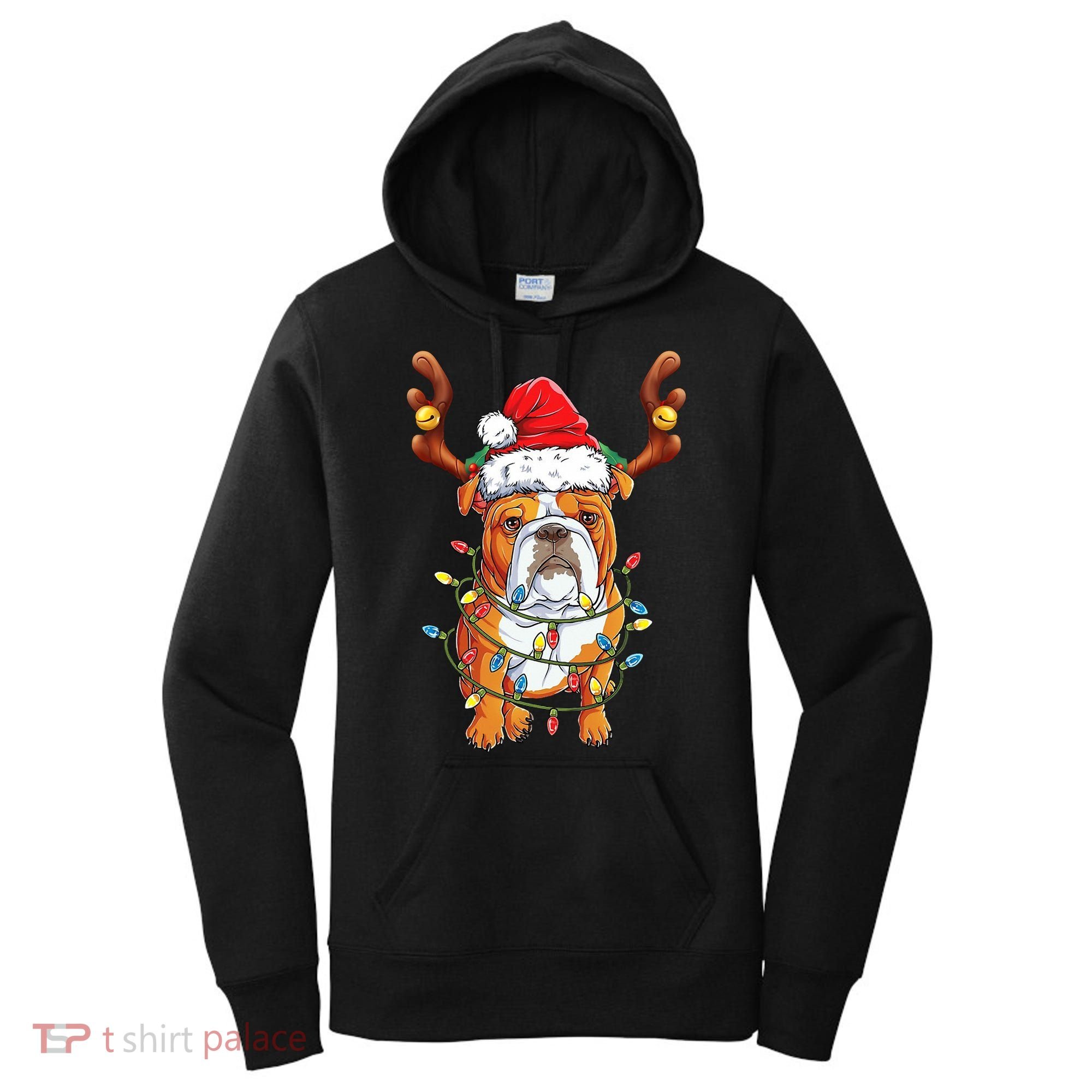 English Bulldog Reindeer Funny Christmas Essential Women's Hoodie