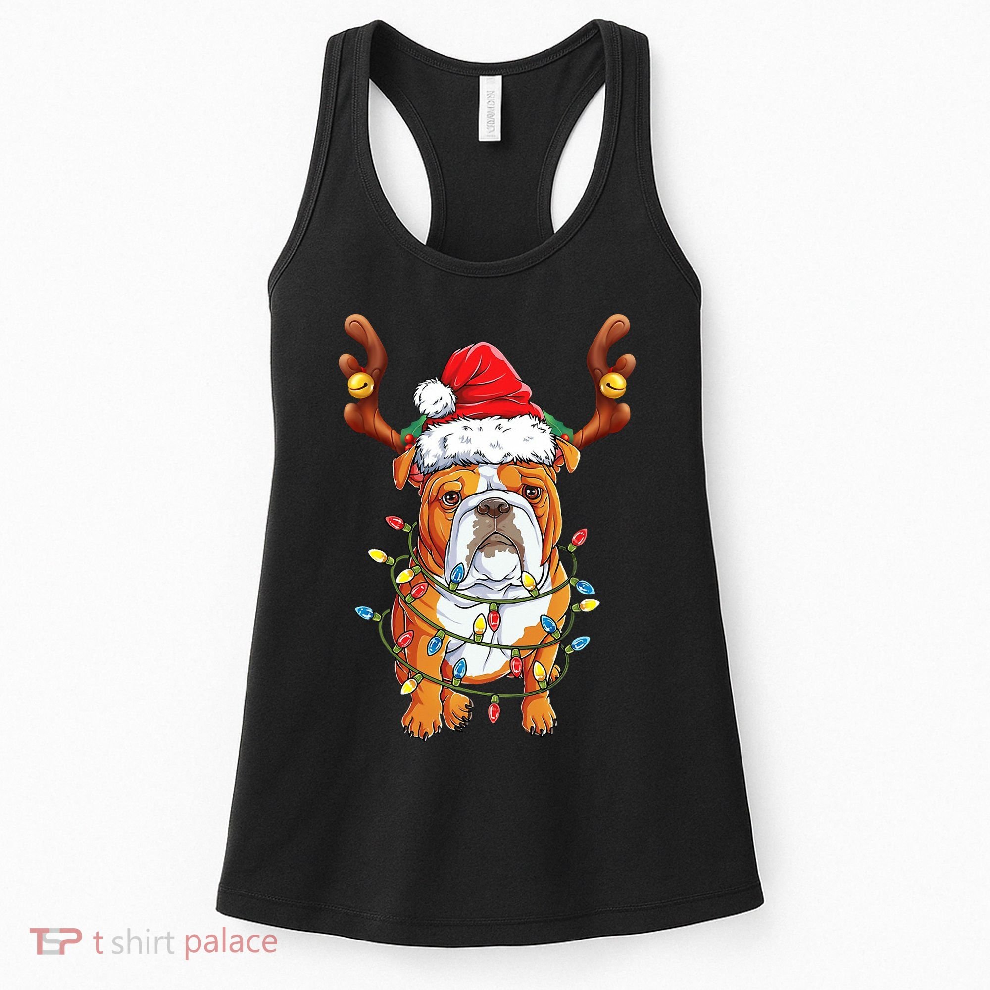 English Bulldog Reindeer Funny Christmas Essential Women's Tank Top