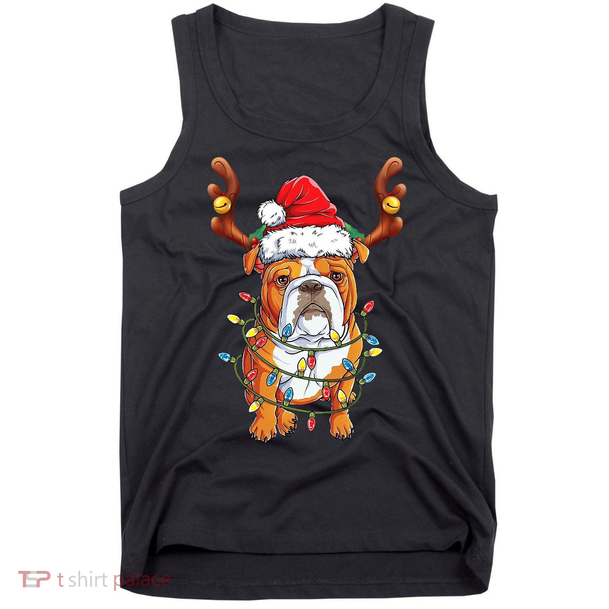 English Bulldog Reindeer Funny Christmas Essential Tank Top