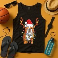 English Bulldog Reindeer Funny Christmas Essential Tank Top thumb 4