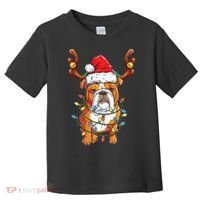 English Bulldog Reindeer Funny Christmas Essential Toddler T-Shirt thumb 0