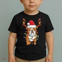 English Bulldog Reindeer Funny Christmas Essential Toddler T-Shirt thumb 2
