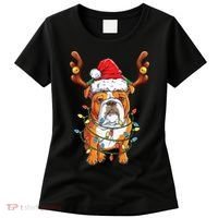 English Bulldog Reindeer Funny Christmas Essential Women's T-Shirt thumb 0
