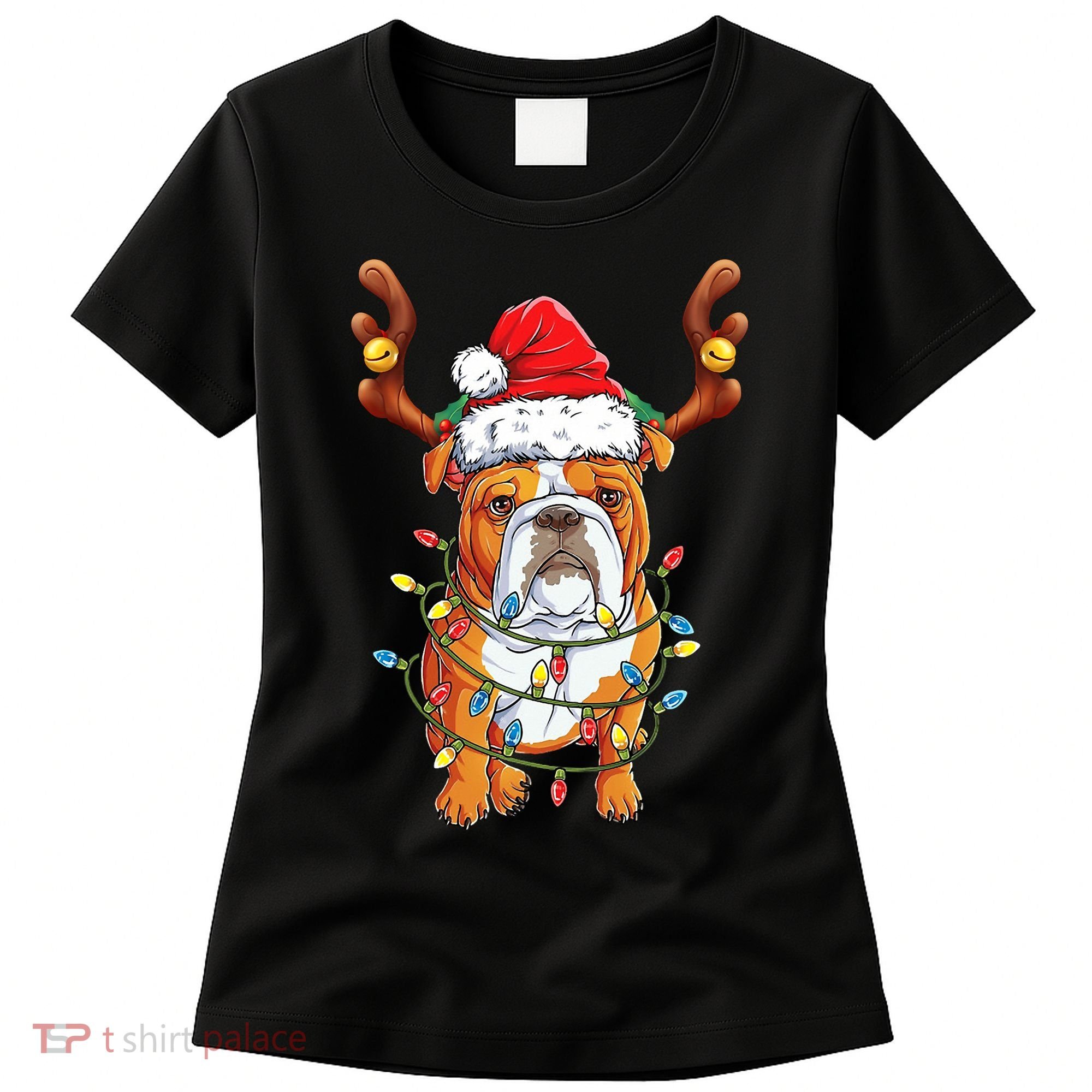 English Bulldog Reindeer Funny Christmas Essential Women's T-Shirt