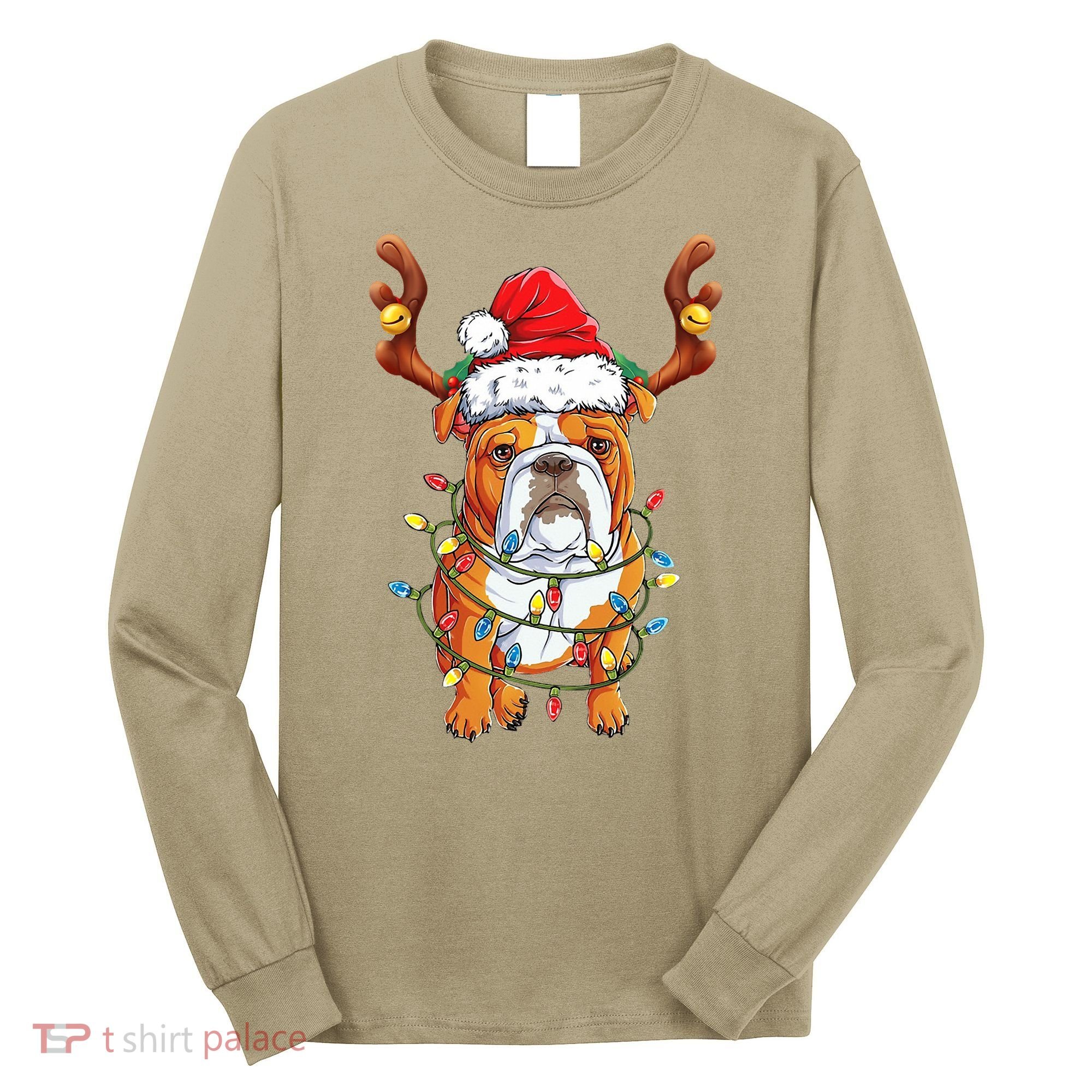 English Bulldog Reindeer Funny Christmas Essential Long Sleeve Shirt