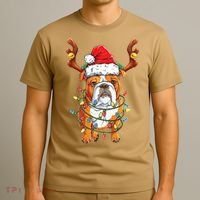 English Bulldog Reindeer Funny Christmas Essential T-Shirt thumb 3