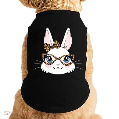 Easter Bunny Rabbit With Leopard Glasses Gift Doggie Tank