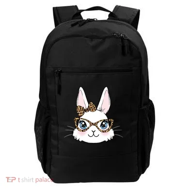 Easter Bunny Rabbit With Leopard Glasses Gift Backpack