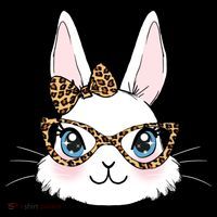 Easter Bunny Rabbit With Leopard Glasses Gift Bucket Hat thumb 4