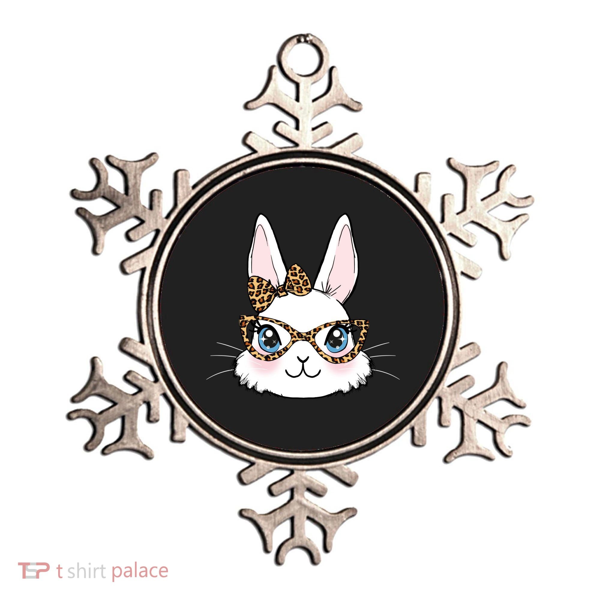 Easter Bunny Rabbit With Leopard Glasses Gift Ornament