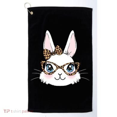 Easter Bunny Rabbit With Leopard Glasses Gift Golf Towel