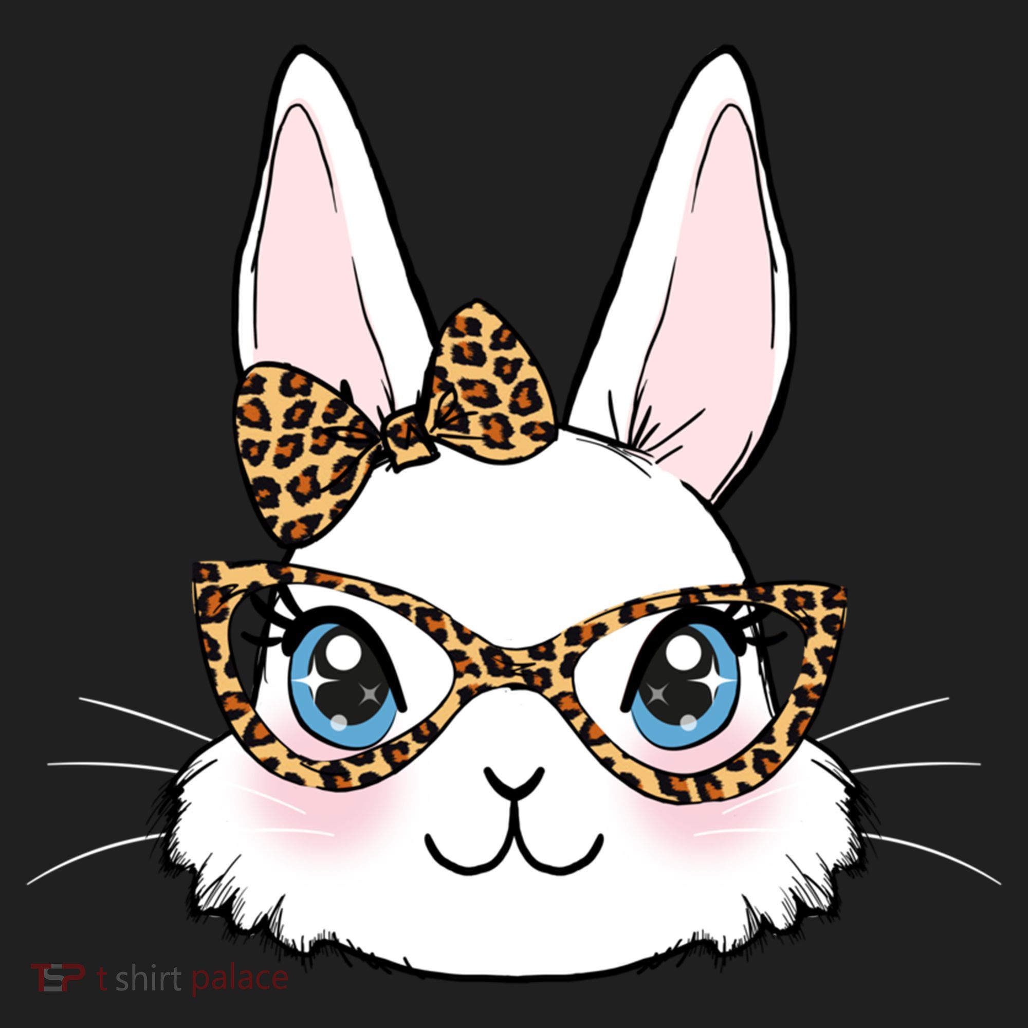 Easter Bunny Rabbit With Leopard Glasses Gift Golf Towel