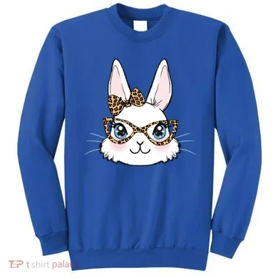Easter Bunny Rabbit With Leopard Glasses Gift Sweatshirt