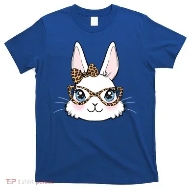 Easter Bunny Rabbit With Leopard Glasses Gift T-Shirt
