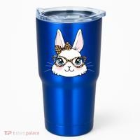 Easter Bunny Rabbit With Leopard Glasses Gift Tumbler thumb 0