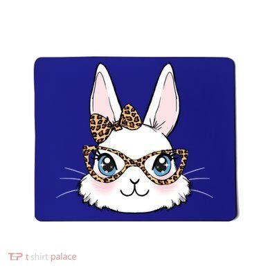Easter Bunny Rabbit With Leopard Glasses Gift Mousepad