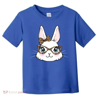 Easter Bunny Rabbit With Leopard Glasses Gift Toddler T-Shirt