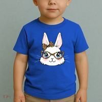 Easter Bunny Rabbit With Leopard Glasses Gift Toddler T-Shirt thumb 2