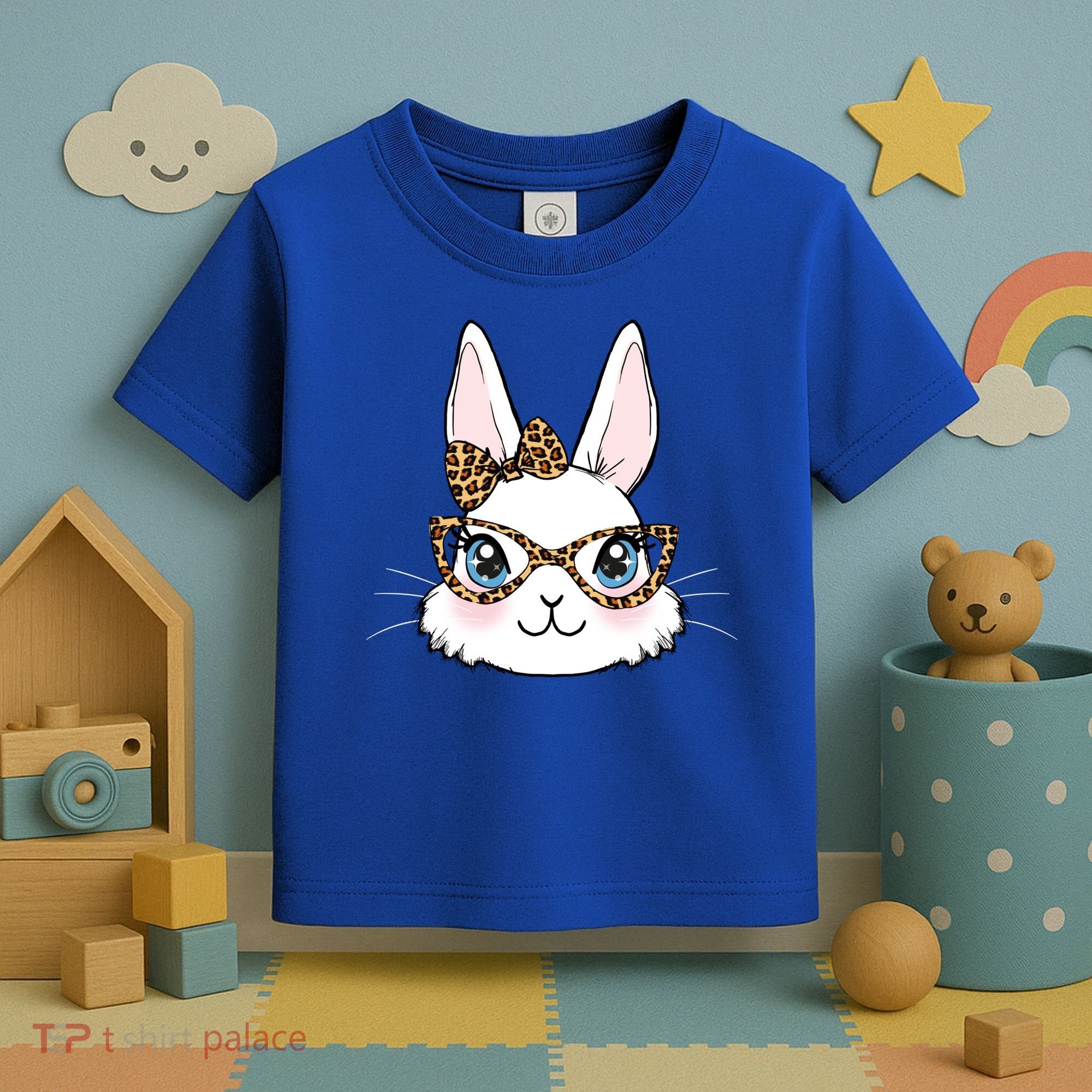 Easter Bunny Rabbit With Leopard Glasses Gift Toddler T-Shirt