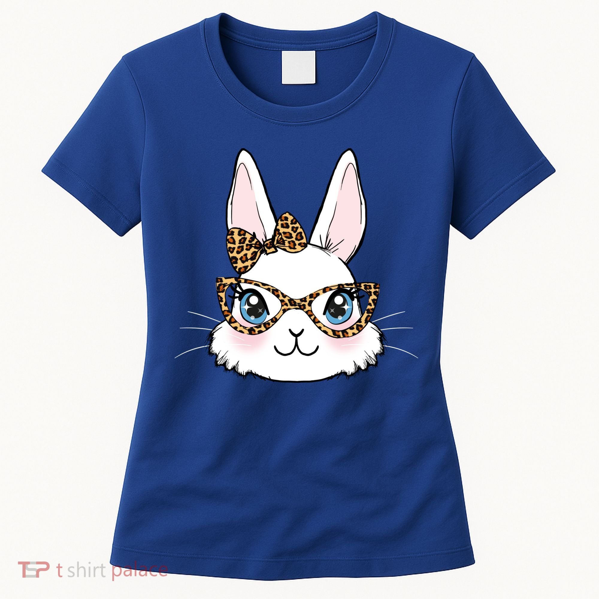 Easter Bunny Rabbit With Leopard Glasses Gift Women's T-Shirt