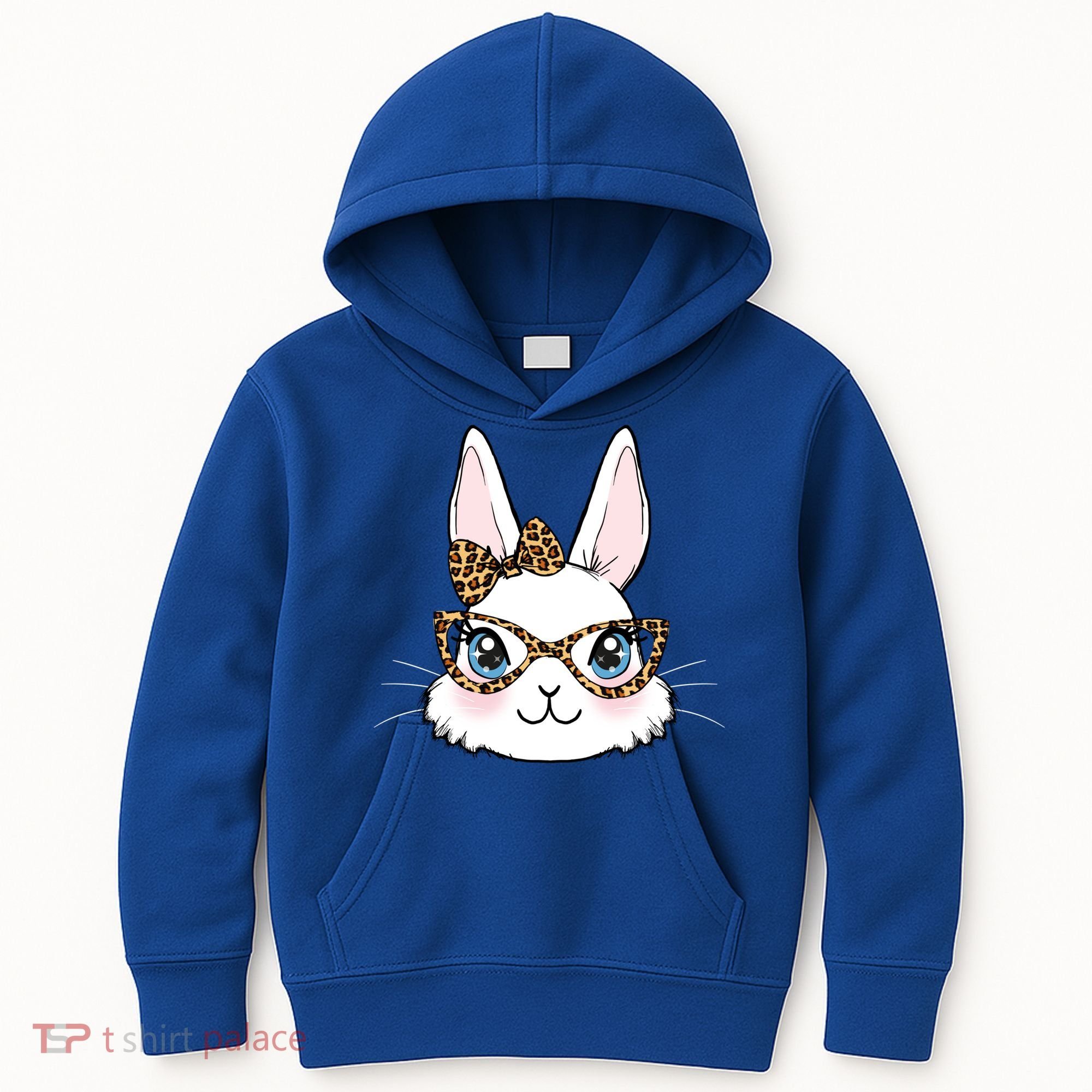 Easter Bunny Rabbit With Leopard Glasses Gift Kids Hoodie