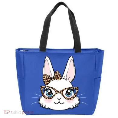 Easter Bunny Rabbit With Leopard Glasses Gift Tote Bag