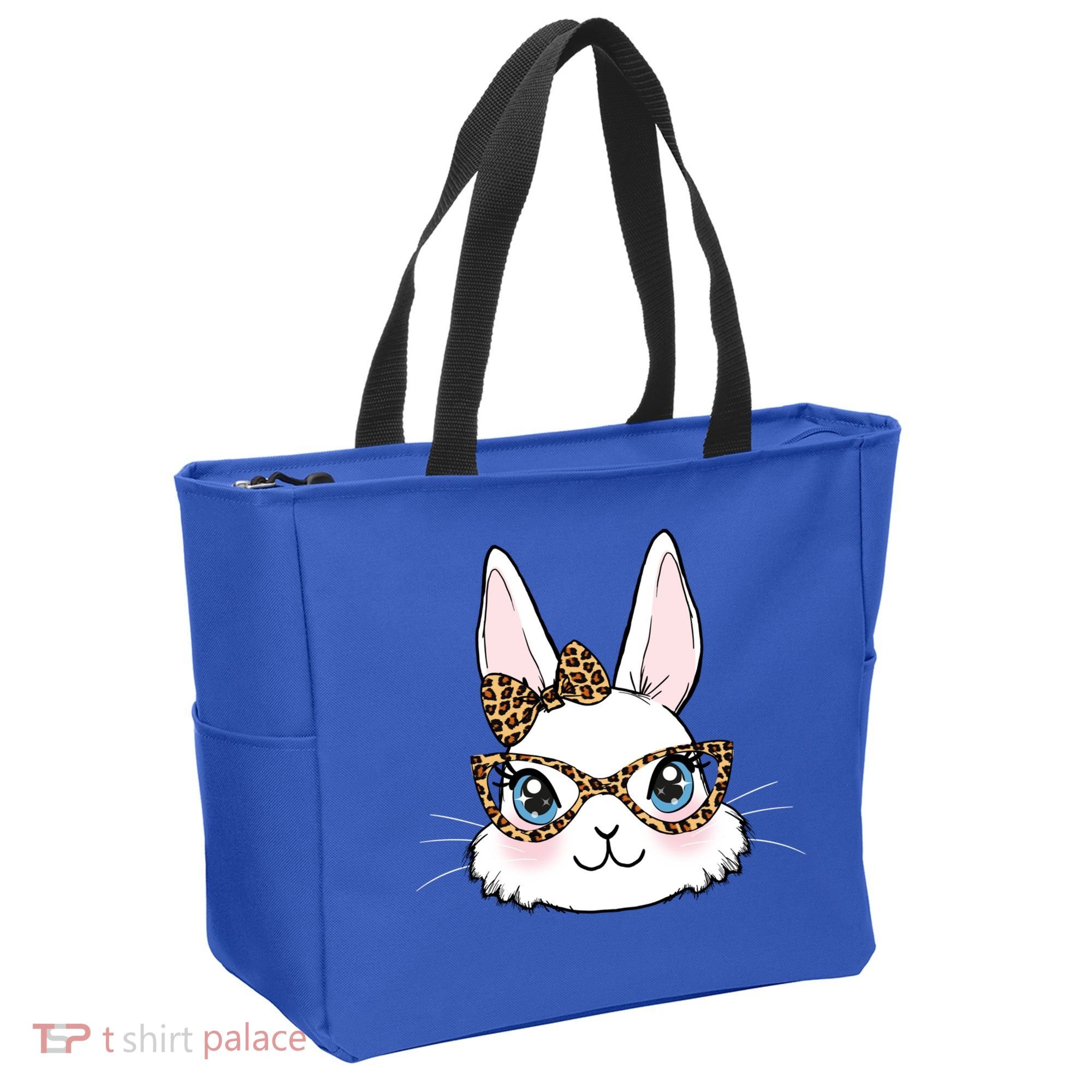 Easter Bunny Rabbit With Leopard Glasses Gift Tote Bag