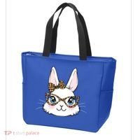 Easter Bunny Rabbit With Leopard Glasses Gift Tote Bag thumb 3
