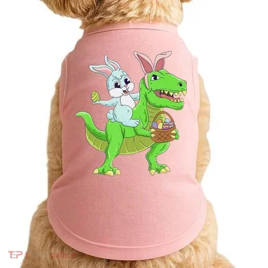 Easter Bunny Riding Dinosaur T Rex Easter Doggie Tank