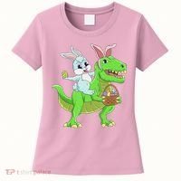 Easter Bunny Riding Dinosaur T Rex Easter Women's T-Shirt thumb 0