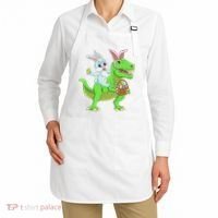 Easter Bunny Riding Dinosaur T Rex Easter Apron thumb 2