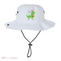 Easter Bunny Riding Dinosaur T Rex Easter Bucket Hat thumb 0