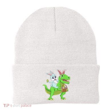 Easter Bunny Riding Dinosaur T Rex Easter Beanie