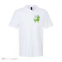 Easter Bunny Riding Dinosaur T Rex Easter Polo thumb 0