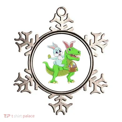 Easter Bunny Riding Dinosaur T Rex Easter Ornament