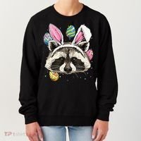 Easter Bunny Raccoon Lover Funny Easter Raccoon Women's Sweatshirt thumb 0